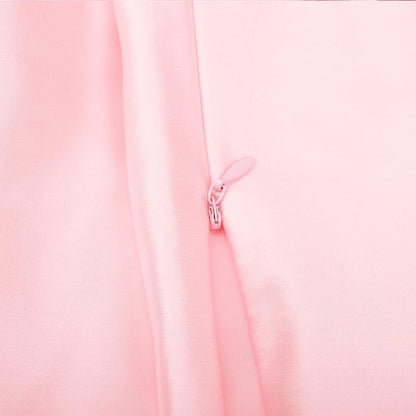 Luxury Satin Pillowcase with Zipper (Silky Satin Pillow Case for Hair) Set of 2pcs (Pink, Queen(20by30inch))