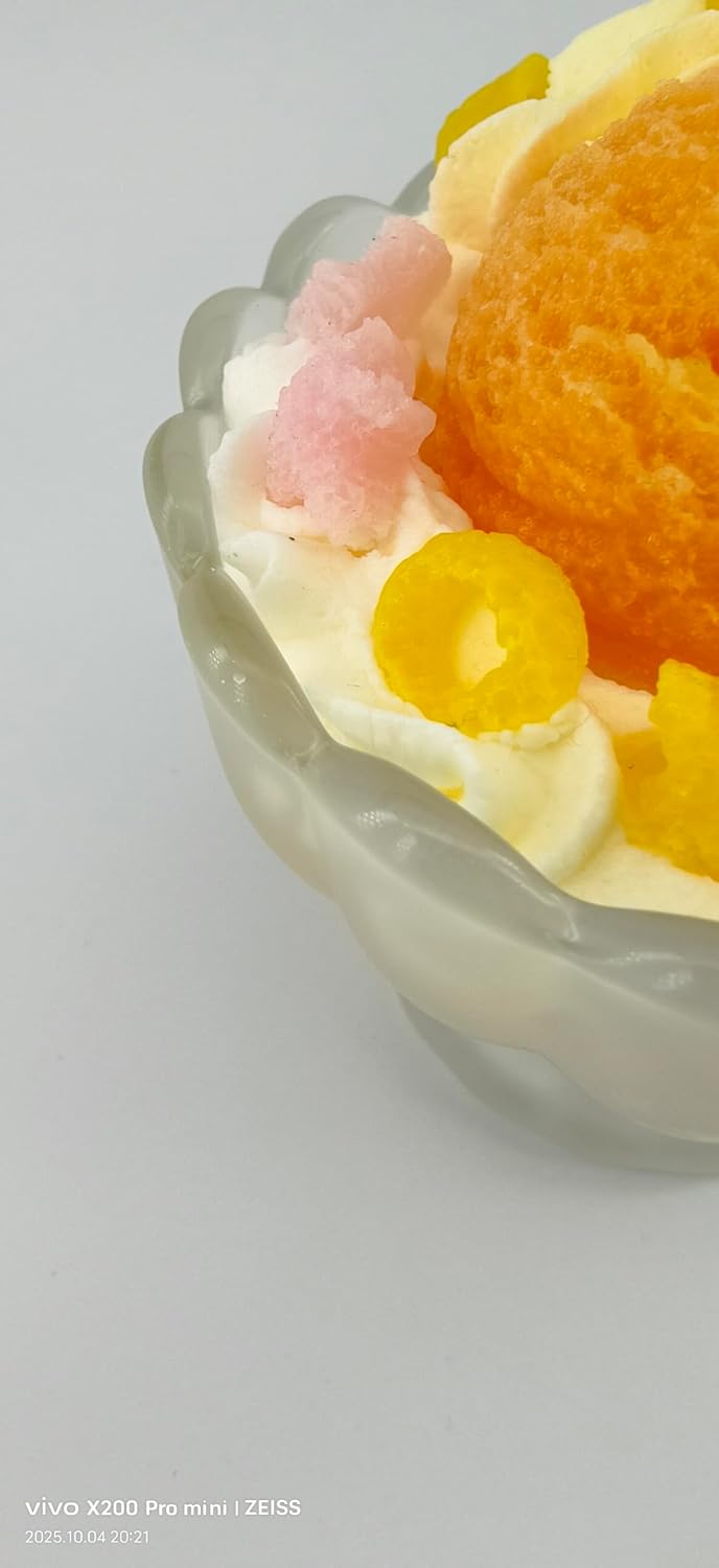 Ice Cream Aromatherapy Candles, Glass Goblet, Decorative Dessert Shape, Fruits Fragrance, Birthday Festival Party Mother Gift (Fragrant Peach)