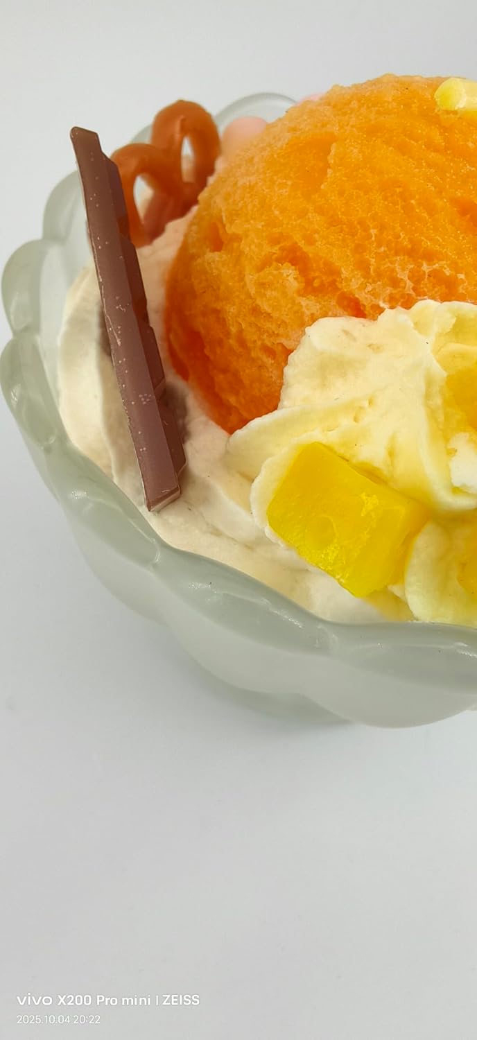 Ice Cream Aromatherapy Candles, Glass Goblet, Decorative Dessert Shape, Fruits Fragrance, Birthday Festival Party Mother Gift (Fragrant Peach)