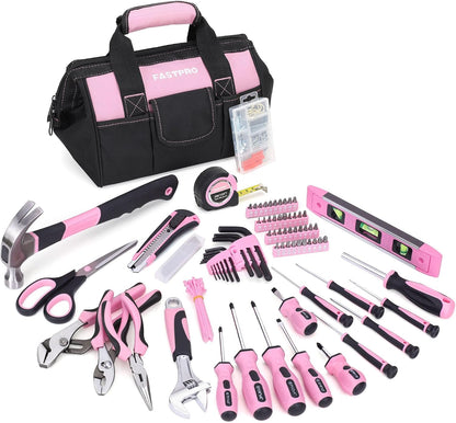 220-Piece Pink Tool Set, Home Repairing Tool Kit for Women