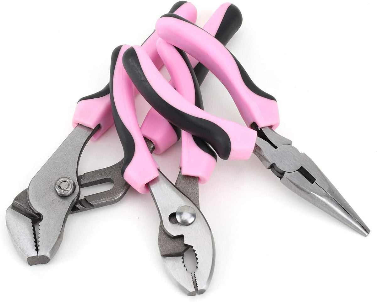 220-Piece Pink Tool Set, Home Repairing Tool Kit for Women
