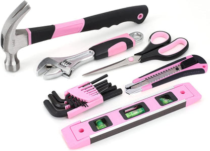 220-Piece Pink Tool Set, Home Repairing Tool Kit for Women