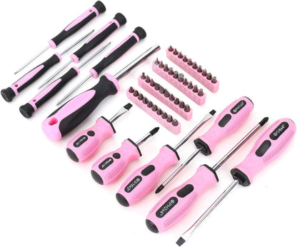 220-Piece Pink Tool Set, Home Repairing Tool Kit for Women