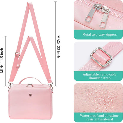 Lunch Bag for Women Men Insulated Lunch Box with Adjustable Strap Adult Lightweight Lunch Tote for Work Picnic Travel (Pink)