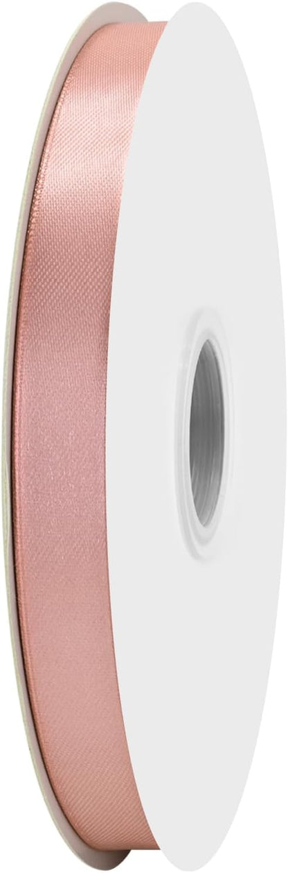 5/8 inch Wide 100 Yards Double Face Peach Satin Ribbon Fabric Ribbon for Gift Wrapping Very Suitable for Weddings Decoration Bouquet Balloons Arts Craft Sewing Hair Bow Invitation
