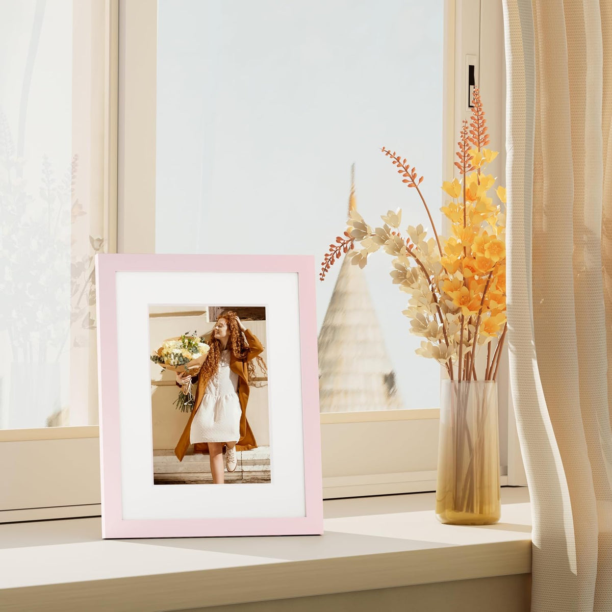 8x10 Picture Frames Set of 4, for Wall or Tabletop, Pale Pink