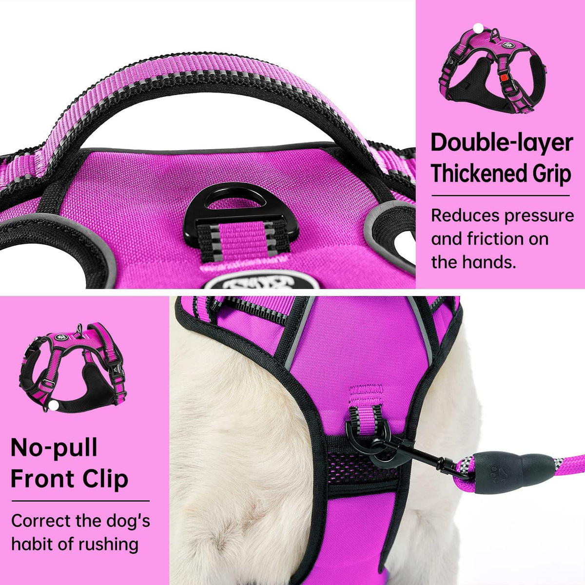 No Pull Dog Harness for Medium Dogs,Reflective Dog Vest Harness