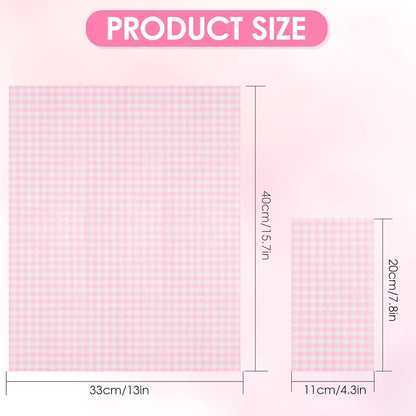 100 Pcs Pink Paper Napkins, 2-Ply Disposable Pink Paper Towels, Pink and White Checkered Guest Napkins, Gingham Napkins for Bathroom, Dinner, Wedding Valentines, Picnic, BBQ, Tea Party, 4.3 x 7.9 Inch