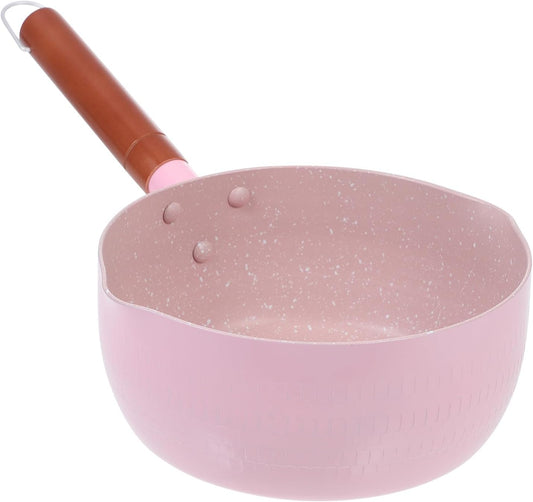 Pink 18cm Maifan Stone Saucepan Food Cooking Pot Milk Warmer Pan Lightweight Aluminum Kitchen Stockpot for Home Use