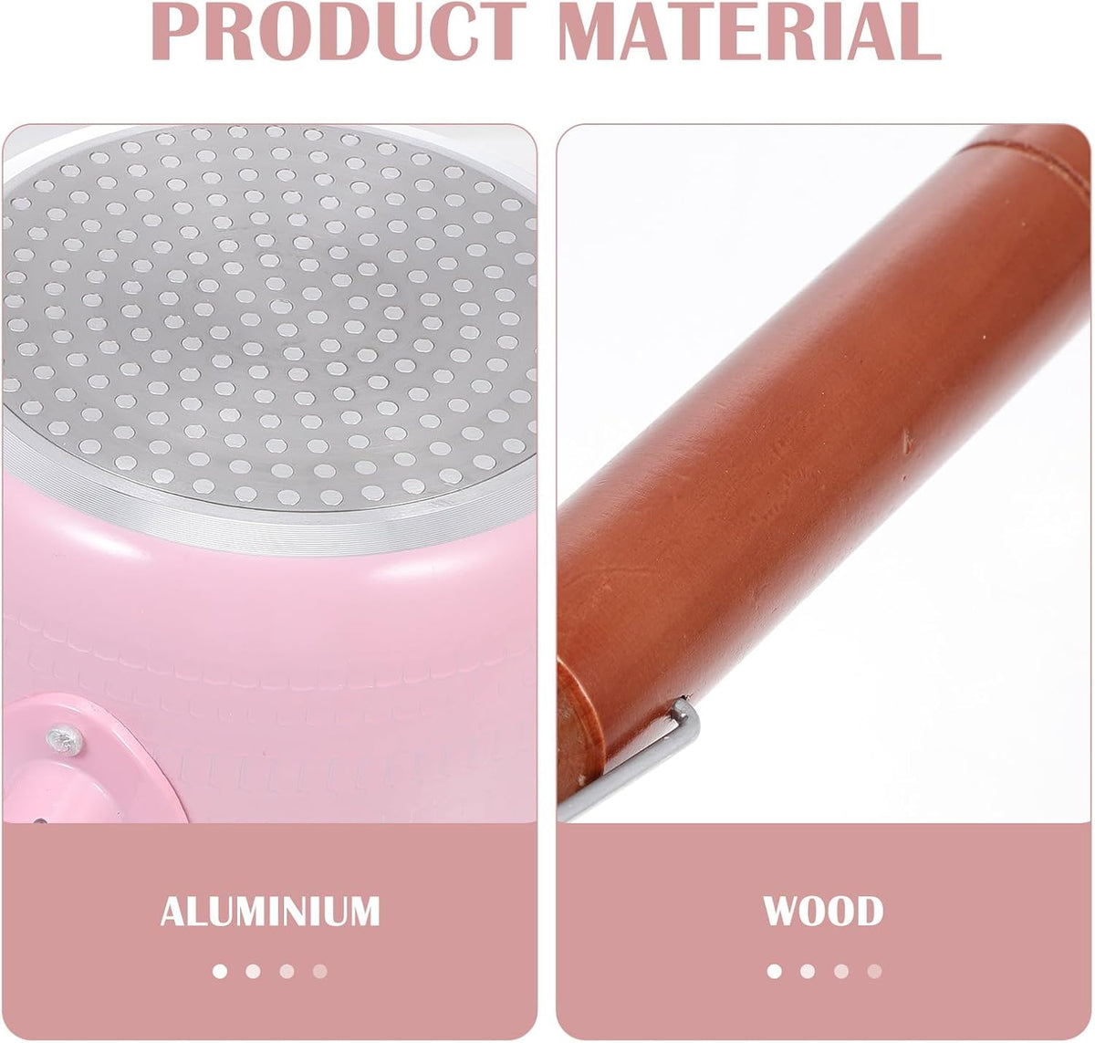 Pink 18cm Maifan Stone Saucepan Food Cooking Pot Milk Warmer Pan Lightweight Aluminum Kitchen Stockpot for Home Use