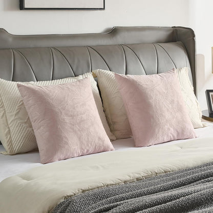 Pack of 2 Velvet Throw Pillow Covers 18x18 Inch, Pink
