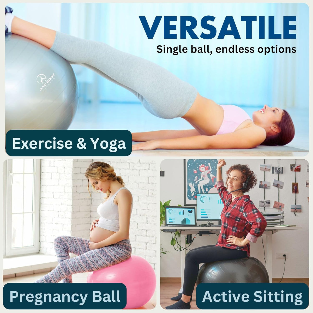 Yoga Ball - Gym Grade Exercise Ball