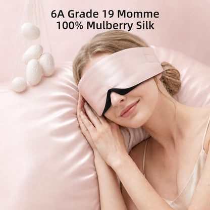 ® 3D Contoured Silk Sleep Mask, Total Blackout&Zero Eye Pressure