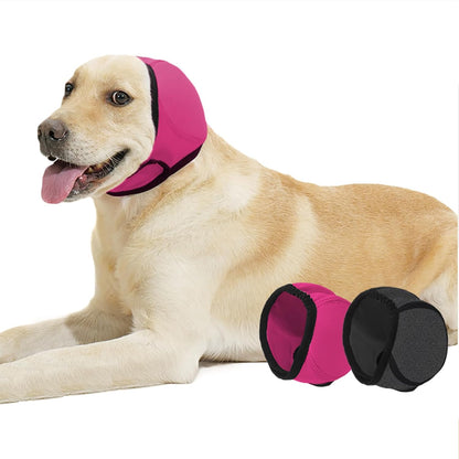 SEIS Calming Dog Ears Cover,Swimming Waterproof Pet Ear Cap for Bath,Pink,M