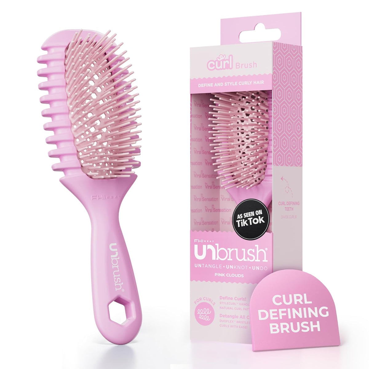 FHI Heat UNbrush Curl Detangling Brush for use on Wet Hair Only