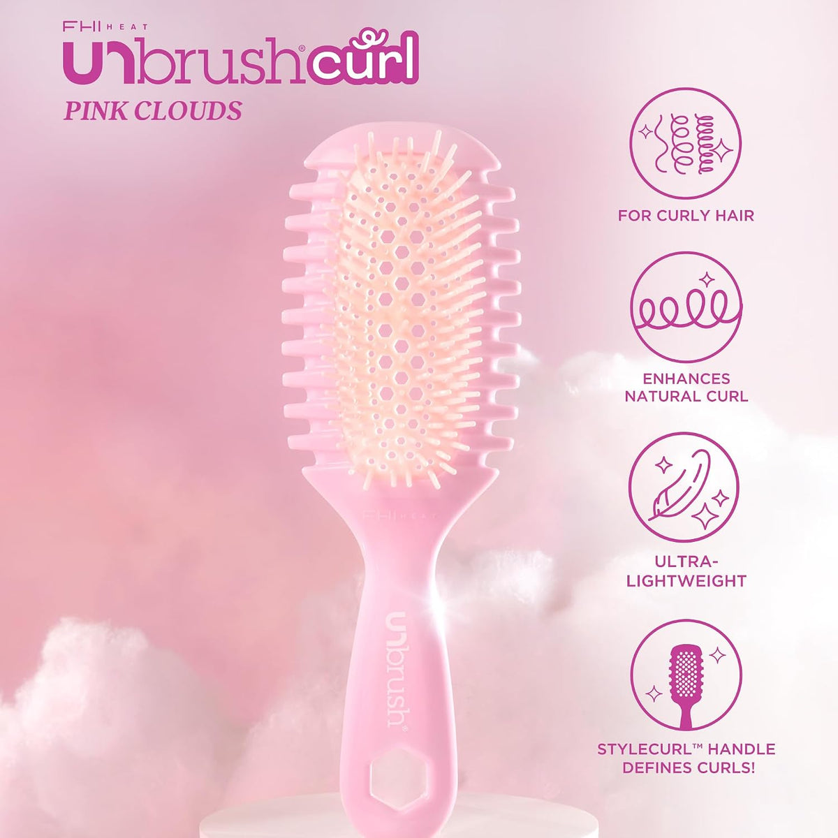FHI Heat UNbrush Curl Detangling Brush for use on Wet Hair Only