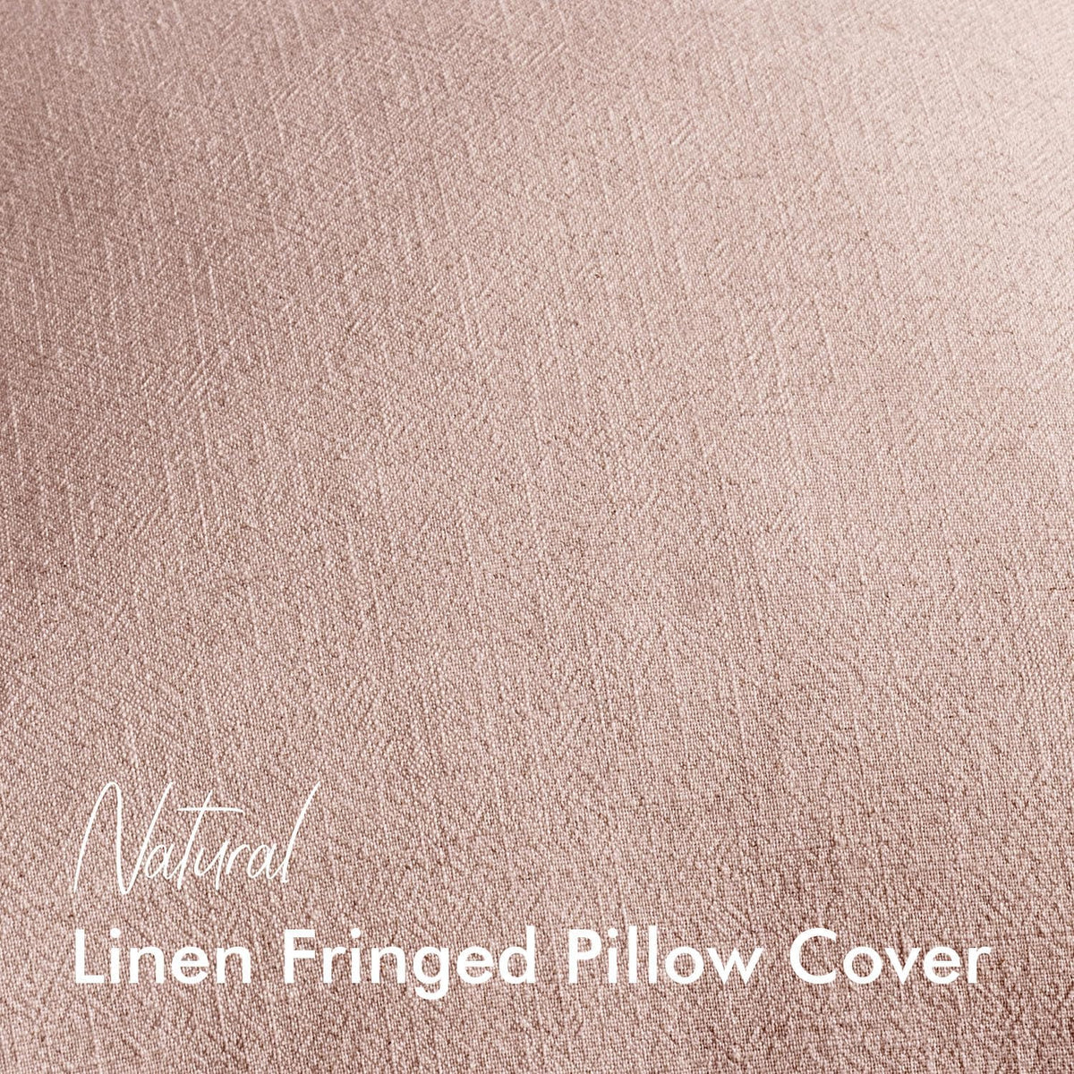 Linen Fringe Throw Pillow Covers 18x18 Inch Set of 2,Light Pink