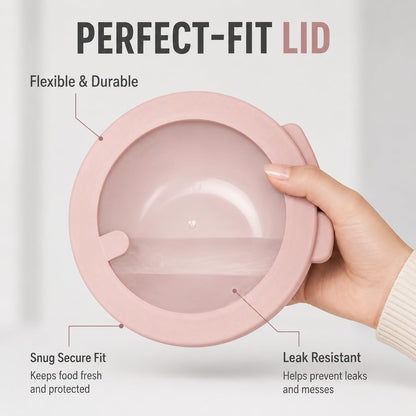 Pera Plastic Mixing Bowls with Lids - 8-Piece Airtight Leak-Proof Nesting BPA-Free Prep Bowl Set for Kitchen & Food Storage, Large 4200ml Capacity, Microwave & Dishwasher Safe (Pink)