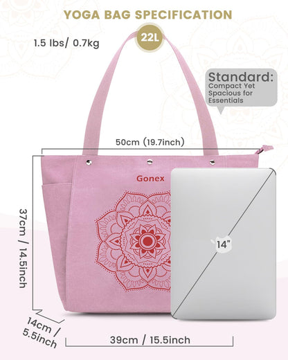 Yoga Mat Bag For Women Canvas Tote Pilates Gym Bag With Mat Carrier