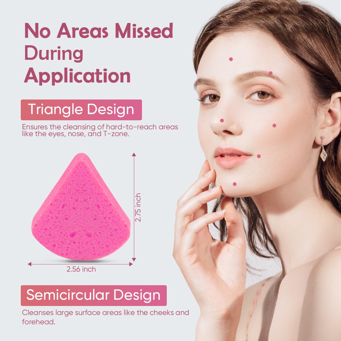 AIDEA Compressed Facial Sponges-48Count, Disposable Face Sponges, Pink
