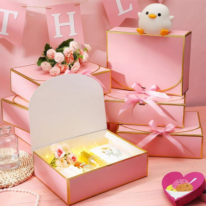20 Pack Pink Gift Boxes with Lids Bulk 10.6x7.8x3.1inch