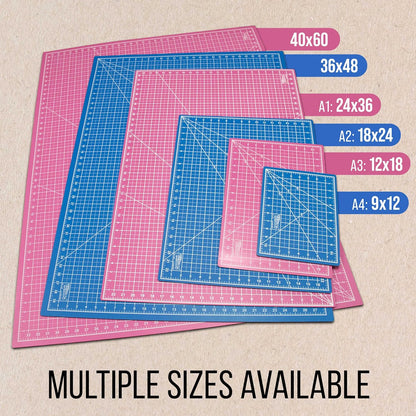 9" x 12" Self-Healing Cutting Mat 5-Ply (2 Pack) - Double-Sided Pink/Blue Craft Mat, Non-Slip Cutting Mats for Crafts, Sewing, Quilting, Scrapbooking