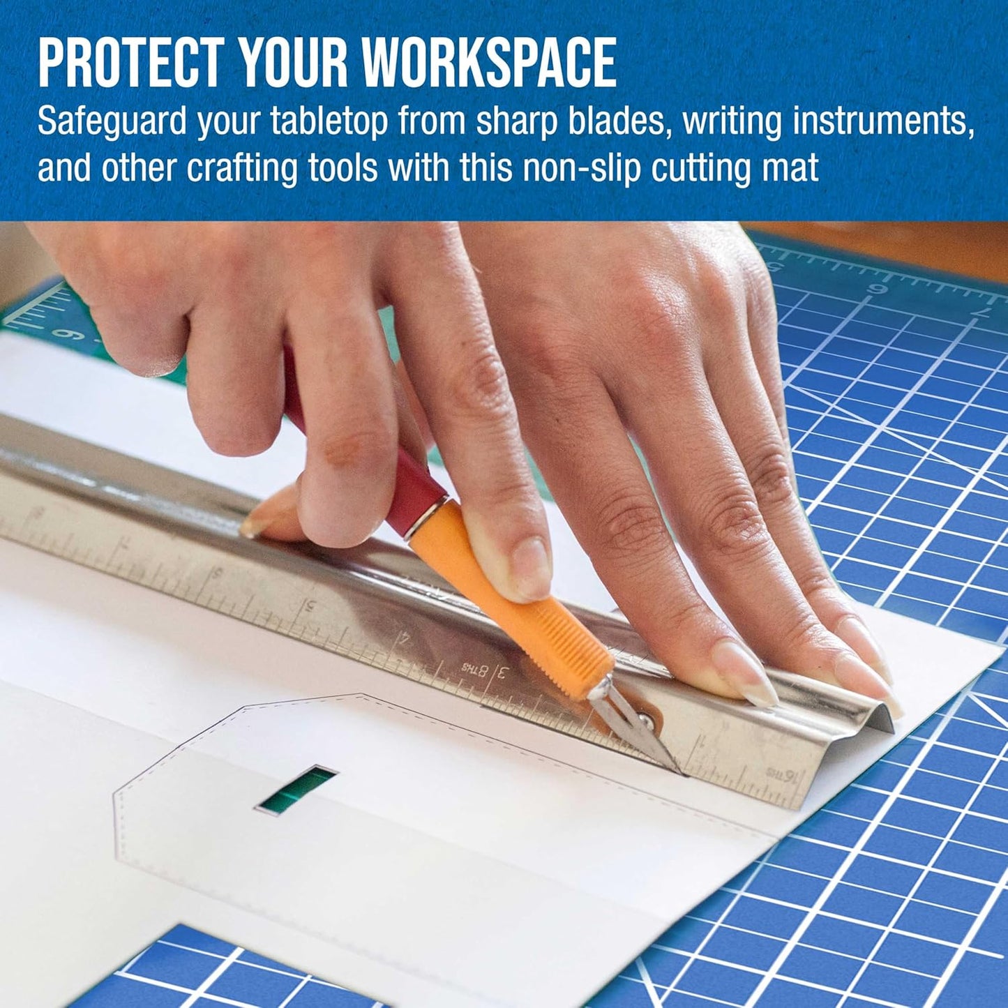 9" x 12" Self-Healing Cutting Mat 5-Ply (2 Pack) - Double-Sided Pink/Blue Craft Mat, Non-Slip Cutting Mats for Crafts, Sewing, Quilting, Scrapbooking