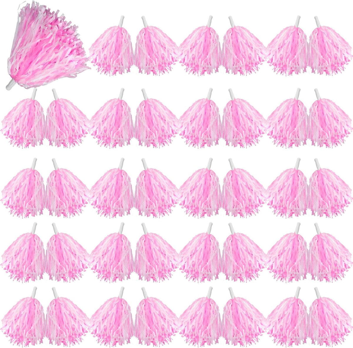 40 Pcs Pom Poms Cheerleading with Baton Handle