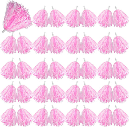 40 Pcs Pom Poms Cheerleading with Baton Handle