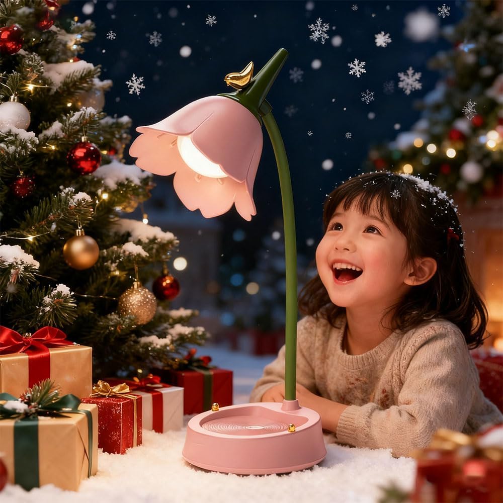 LED Desk Lamp Cordless Table Light Adjustable Gooseneck Dimmable Touch Rechargeable Battery Eye-Caring Night Light for Kids,Mini Cute Lamp for College Dorm Bedroom Reading