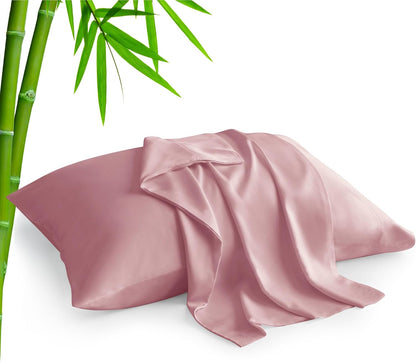 Pillow Cases Standard Size 2Pcs, Rayon from Bamboo, Rose Pink
