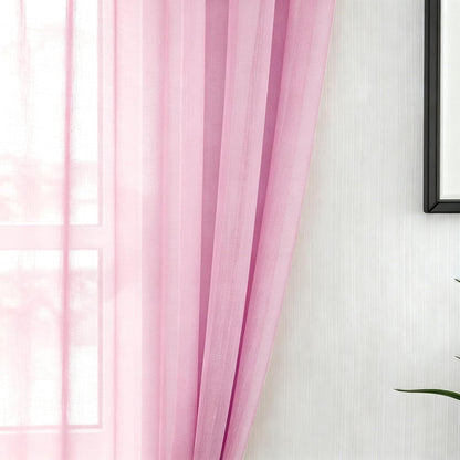 Pink Valance 15 inches Long Sheer Curtain Valance Living Room Bedroom Kitchen Voile Transparent Light Filtering Valance Curtain Small Short Door Window Treatment 2 Panels Rod Pocket