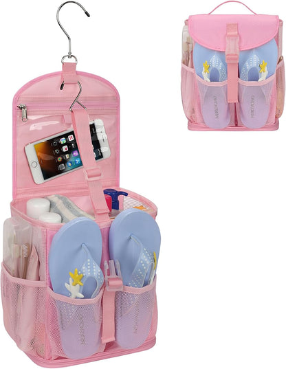 Hanging Mesh Shower Caddy Portable for College Dorm Room Essentials Pink