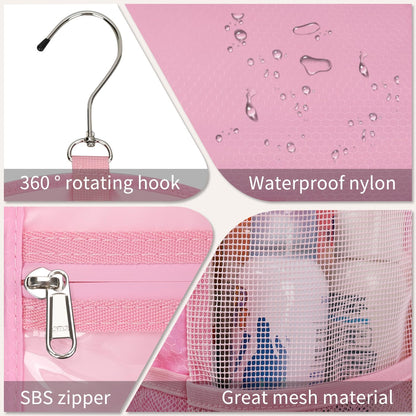 Hanging Mesh Shower Caddy Portable for College Dorm Room Essentials Pink