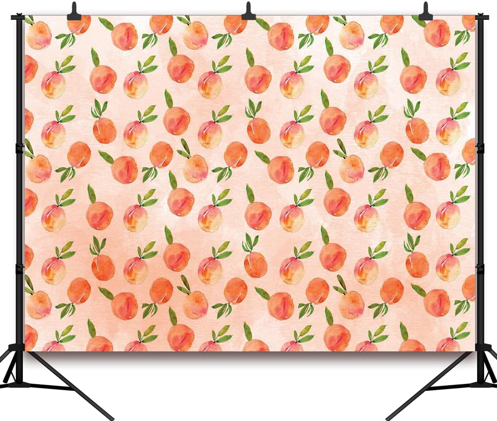 7x5 FT Peach Backdrop One Sweet Peach Birthday Party Decorations Baby Shower Birthday Party Background Cake Table Banner Supplies Photo Props