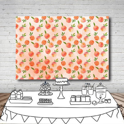7x5 FT Peach Backdrop One Sweet Peach Birthday Party Decorations Baby Shower Birthday Party Background Cake Table Banner Supplies Photo Props