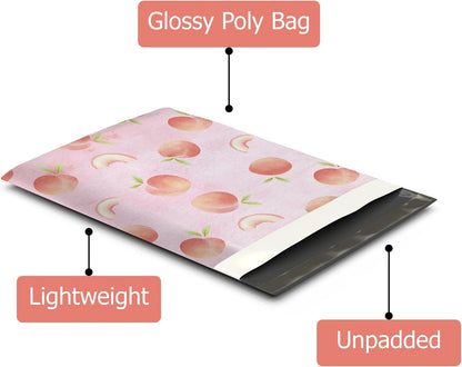 10x13 (100) Peaches Designer Poly Mailers Waterproof Self Sealing Tear Resistant Polymailers Shipping Envelopes Premium Printed Bags For Small Businesses