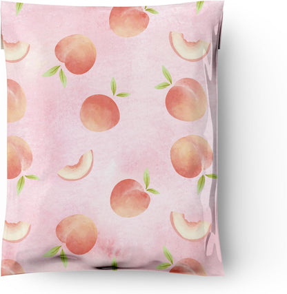 10x13 (100) Peaches Designer Poly Mailers Waterproof Self Sealing Tear Resistant Polymailers Shipping Envelopes Premium Printed Bags For Small Businesses