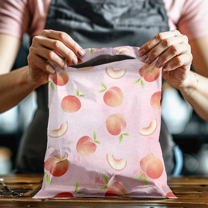 10x13 (100) Peaches Designer Poly Mailers Waterproof Self Sealing Tear Resistant Polymailers Shipping Envelopes Premium Printed Bags For Small Businesses