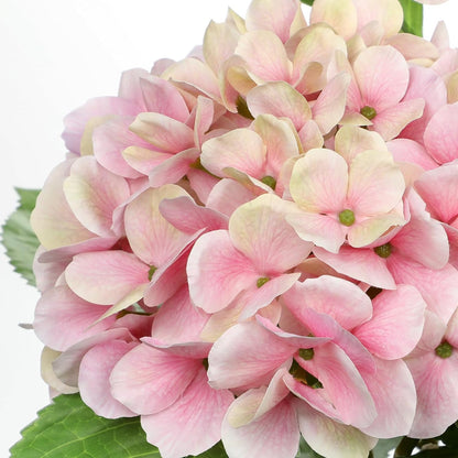 Pink Hydrangea Artificial Flowers in Pot Large Silk Hydrangeas Flowers Fake Flowers Arrangements for Indoor Home Office Kitchen Table Centerpieces Wedding Decorations
