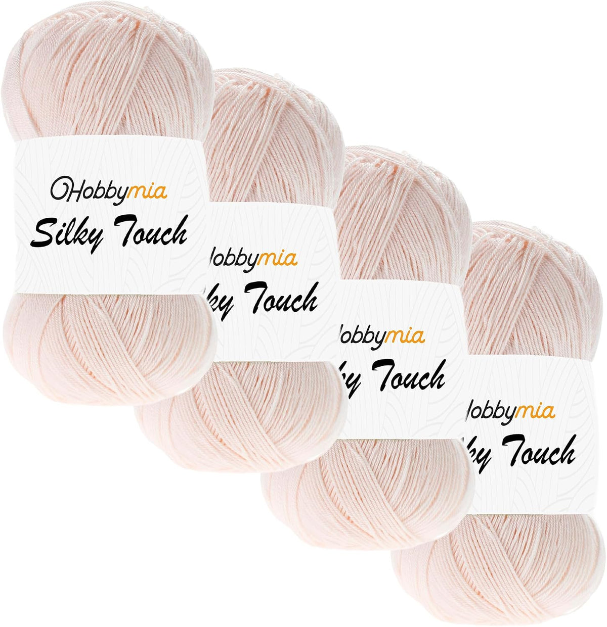 Silky Touch Acrylic Yarn - Soft Sport Weight Yarn for Crochet & Knitting - 100g / 383yds - 100% Microfiber Acrylic - Lightweight Fine Smooth Yarn(Pink - Light Peach, 4 Skeins)