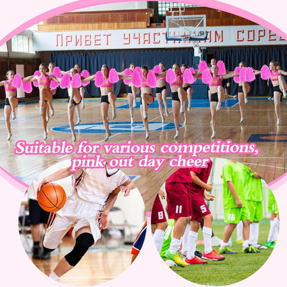 12 PCS Cheerleading Pom Poms Sports Dance Cheer Plastic Pom Pom with Plastic Handles for Sports Team Spirit Cheering, Party Dance Sports