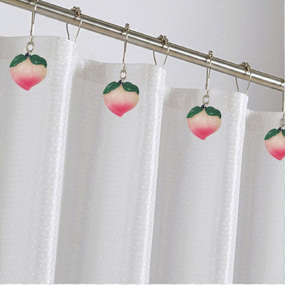 Peach Shower Curtain Hooks Rings for Peach Bathroom Decor, 12 Pcs Rust Proof Stainless Steel Shower Hook for Peach Theme Bathtub Shower Rod Decoration, Bedroom, Room Home Curtain Hanger
