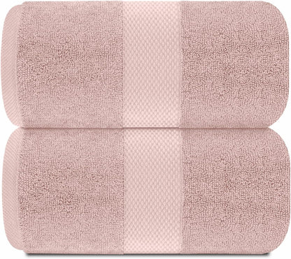 Pink 650 GSM Cotton Bath Sheet Towel - Extra Large 35x70, Luxury Soft, Highly Absorbent, Quick Dry, 2 Pack