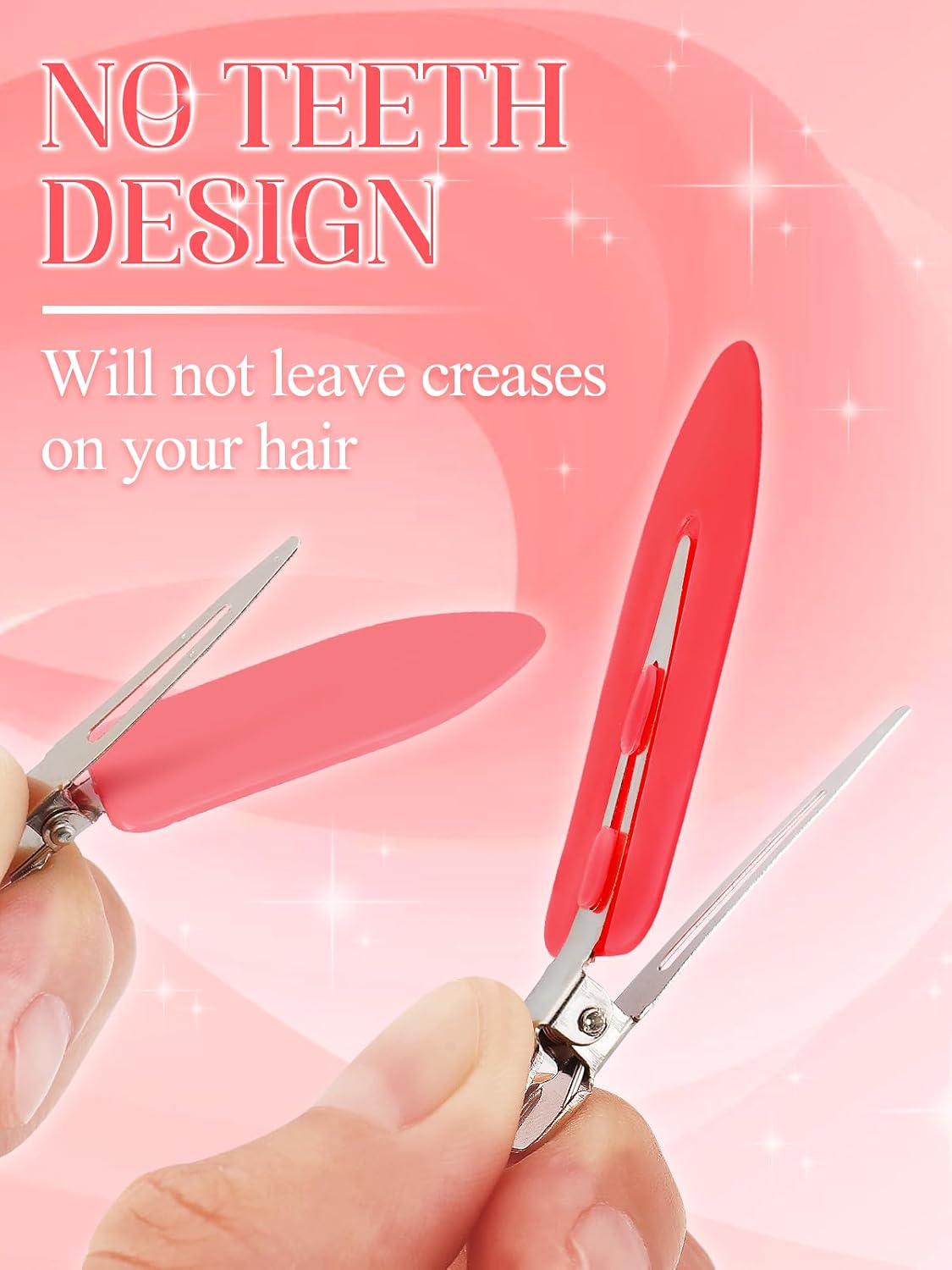 8Pcs Creaseless Hair Clips for Women Styling, Gradient Pink