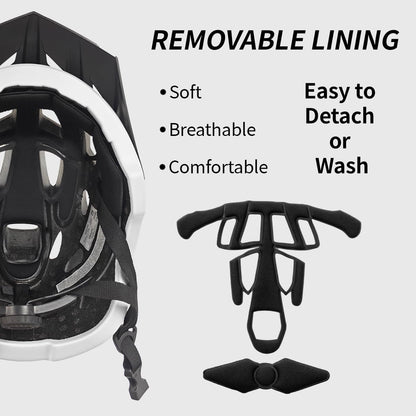 Bike Helmet for Adults, Lightweight Mountain Bicycle Helmet with USB Rechargeable LED Rear Light, Removable Sun Visor for Women, Men, Suitable for Cycling and Commuting