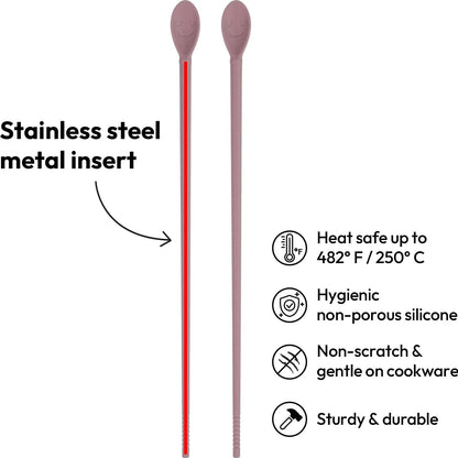 Silicone Cooking Chopsticks, 1 pair - Dusty Pink
