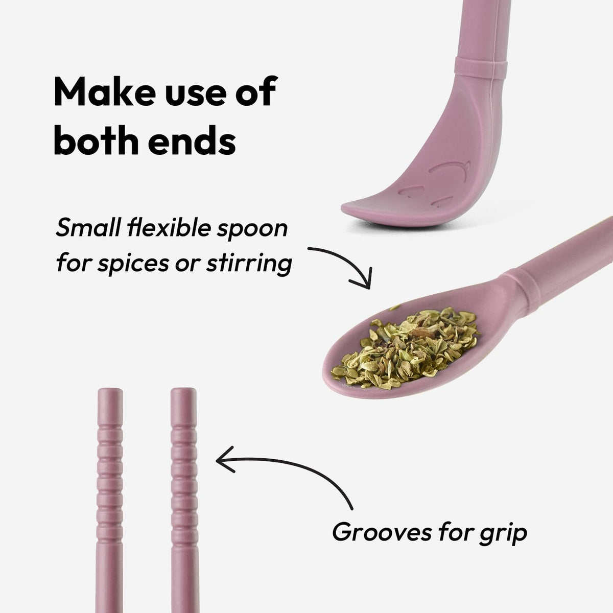Silicone Cooking Chopsticks, 1 pair - Dusty Pink