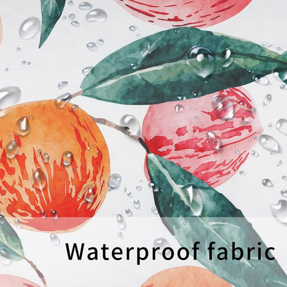 Pink Peach Shower Curtain Set Cute Watercolor Fruits Shower Curtains Waterproof Washable Shower Curtain 72"×72" with 12 Hooks Bathtubs Bathroom Accessories