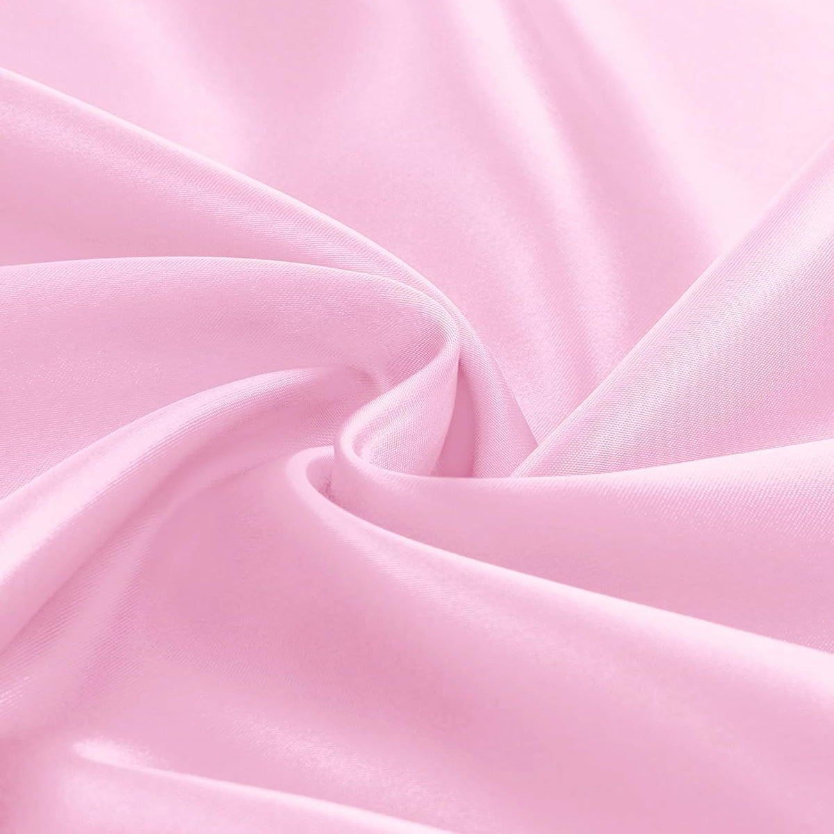 1 Pack 60 Inch / 5ft Round Satin Tablecloth, Light Pink